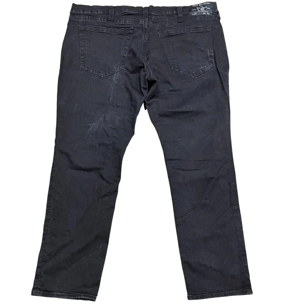 True Religion Geno Relaxed Slim Jeans, Black, 44